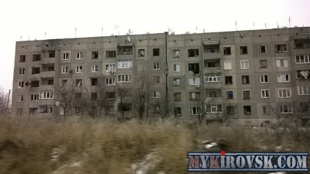 Попадания снарядов поселок Донецкий219
